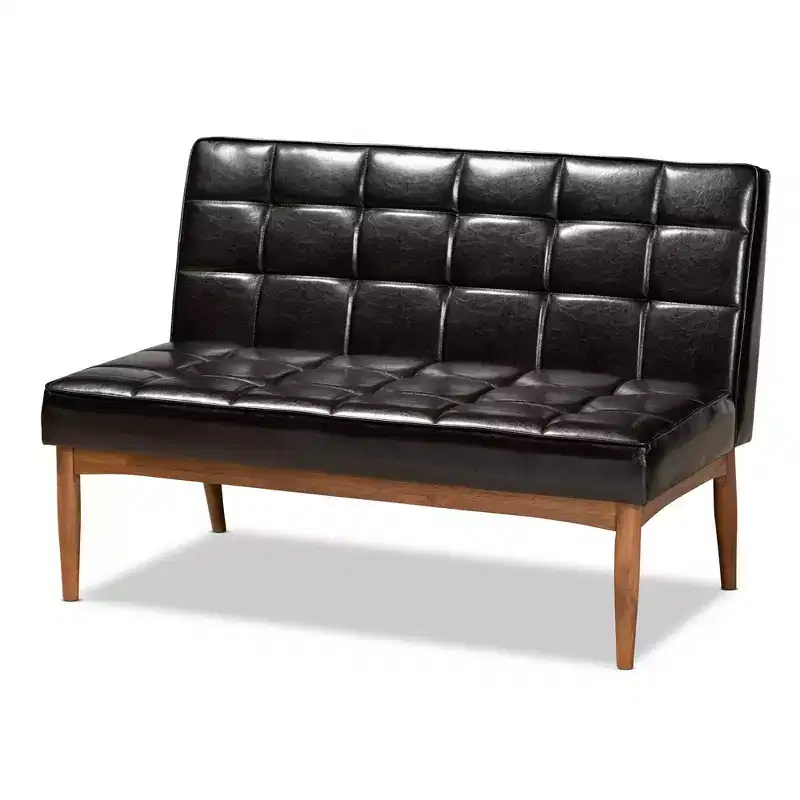 2pc Sanford Wood Dining Nook Banquette Brown