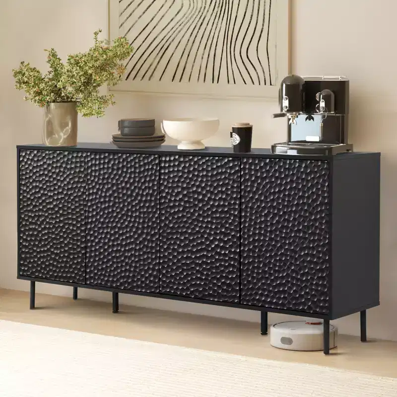Bestier Mid-Century Sideboard with Ample Storage & Raised Legs for Easy Cleaning