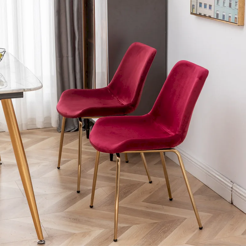 Roundhill Furniture Aufurr Modern Velvet Dining Chair (Set of 2)