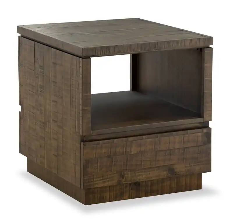 22 Rustic Pine End Table with Storage