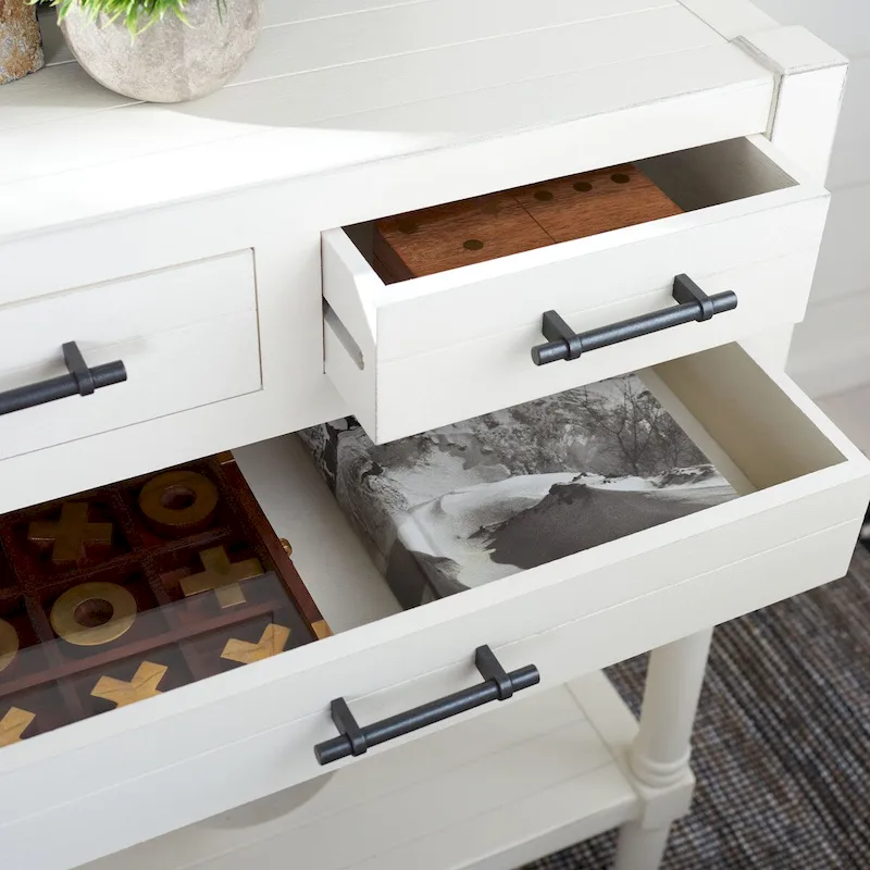 3-Drawer Console Table with Turned Legs — 23.5