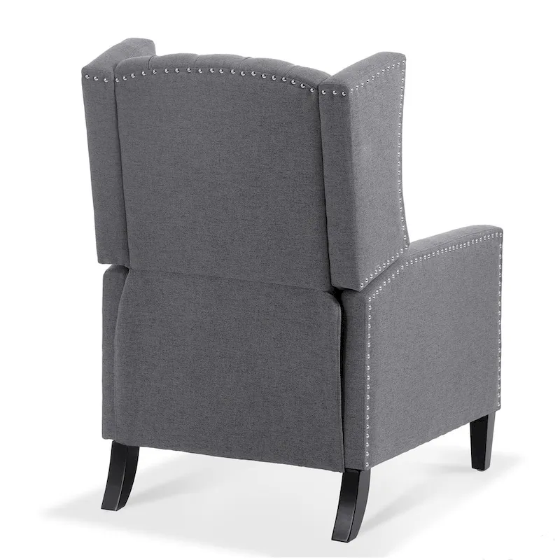 27 Wide Upholstered Manual Recliner, Wing Sofa Chair with Wood Legs