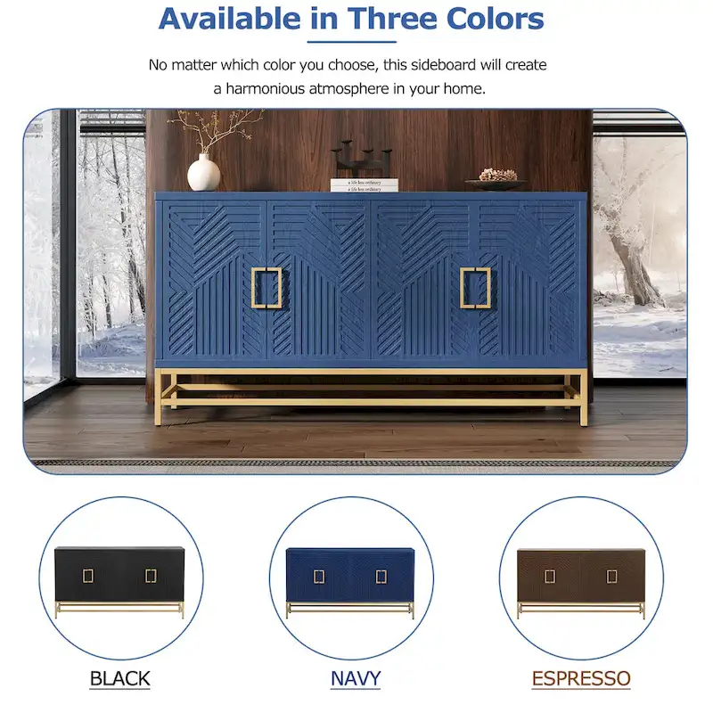 Sideboard Buffet Cabinet with Adjustable Shelves