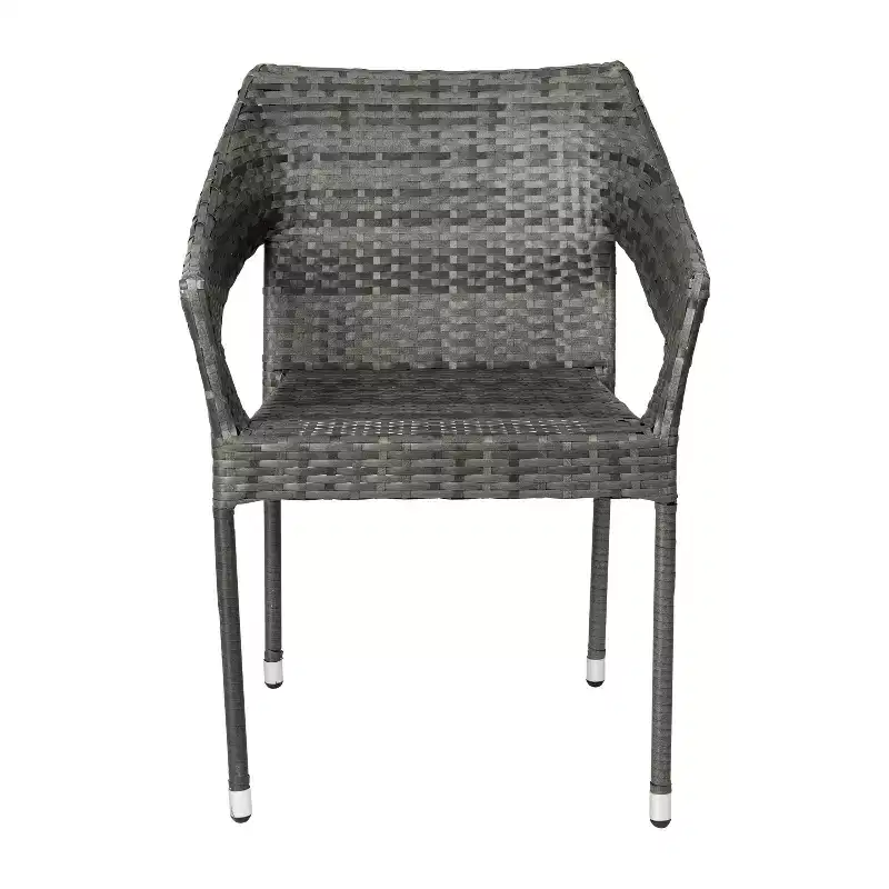 Flash Furniture Ethan Commercial Grade Stacking Patio Chair, All Weather PE Rattan Wicker Patio Dining Chair