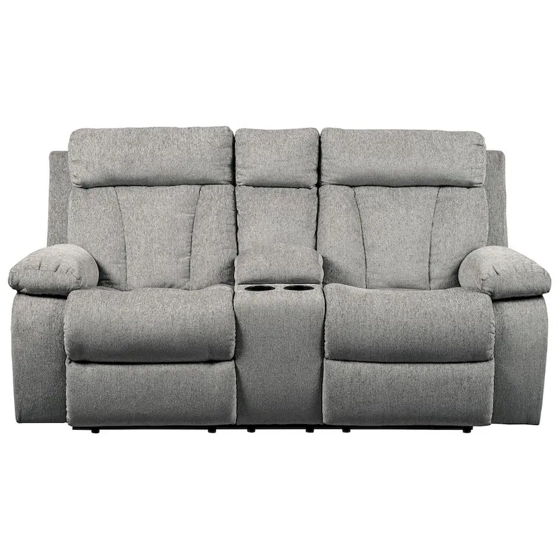 Double Reclining Loveseat with Storage Console - Fog