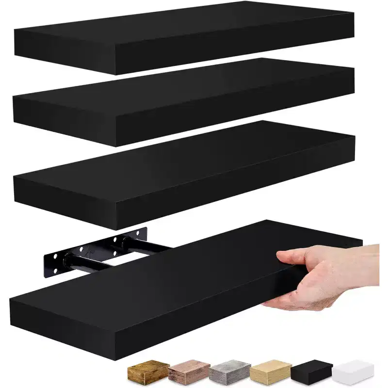 4 Pack Wall Mounted Floating Shelves - for storage and displaying showpieces, home decor items, and other prized possessions