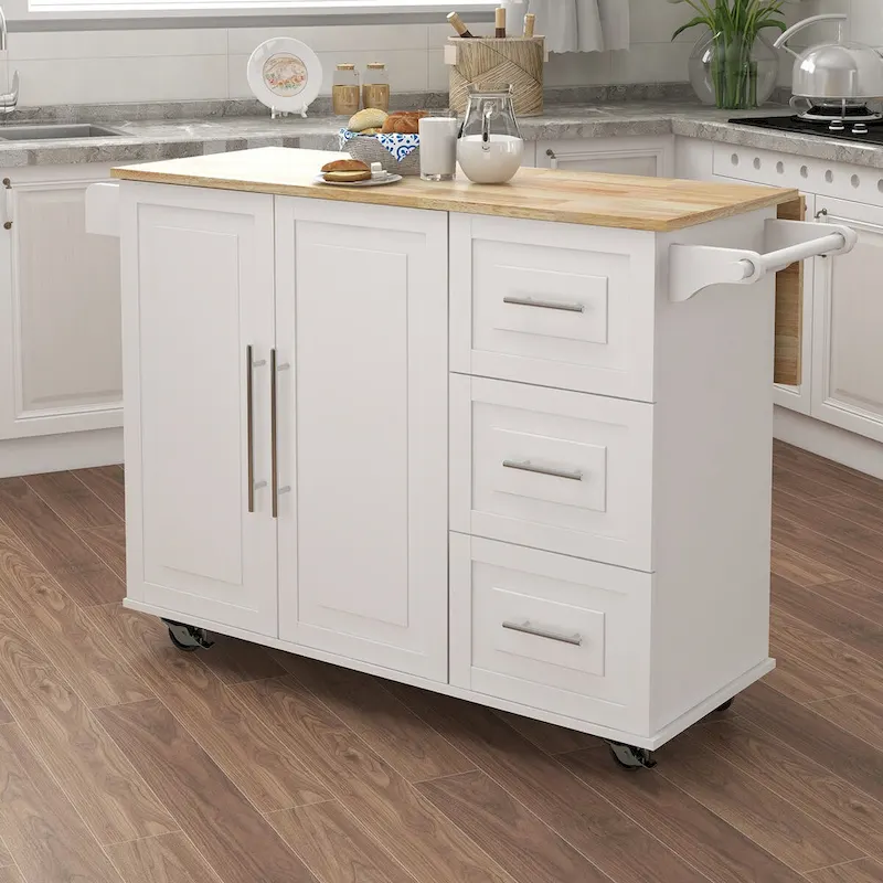 Kitchen Island with Spice Rack