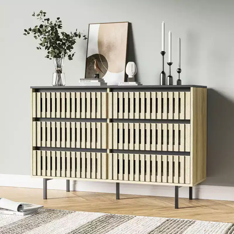 Minimalist Fluted Dresser with Drawers – Modern Storage Cabinet for Bedroom, Hallway & Living Room