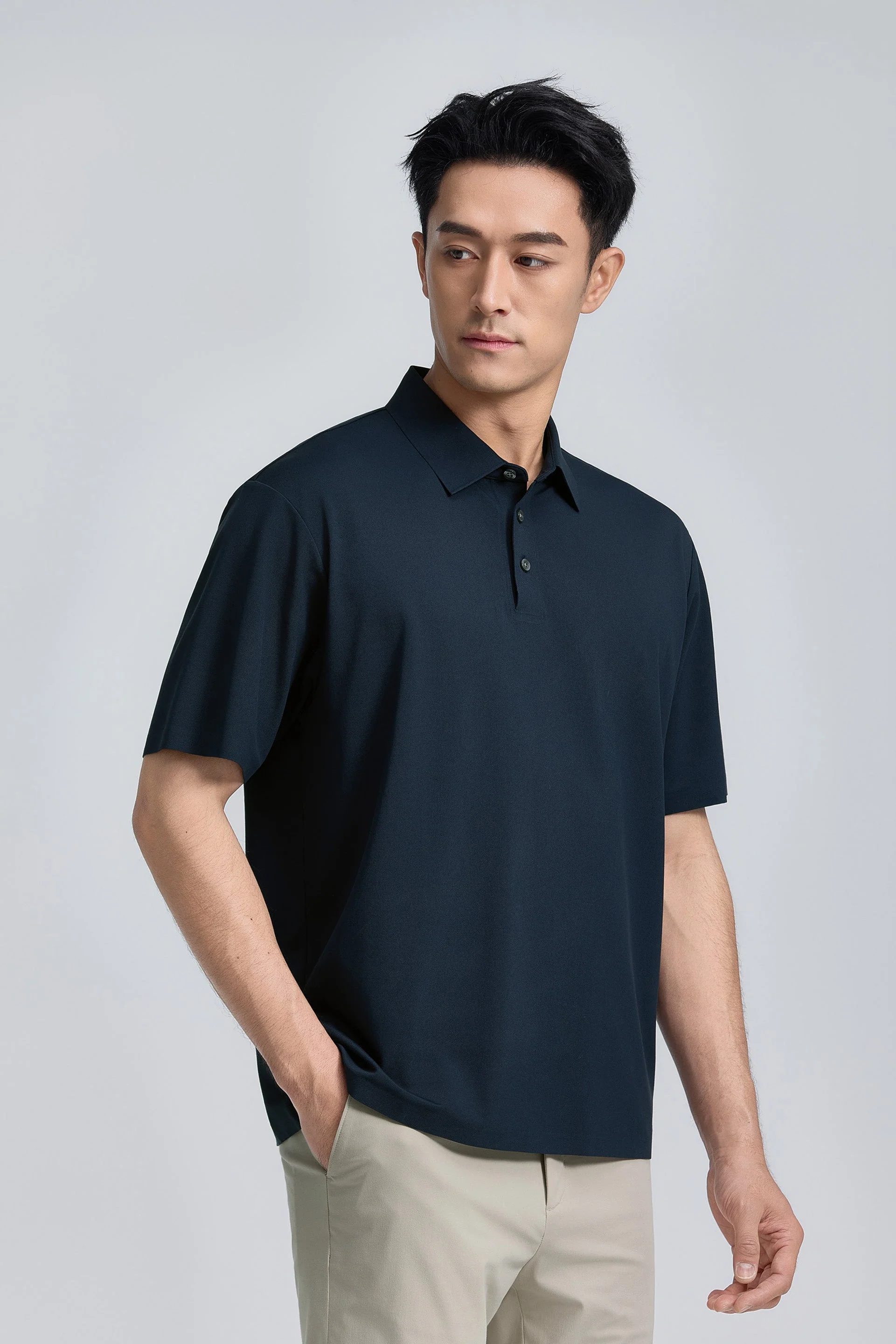 Sharp Pique Polo – Navy