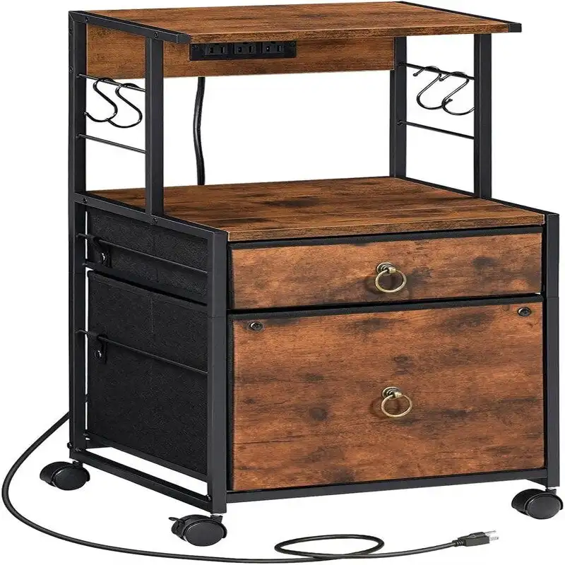 2-Drawer File Cabinet with Power Outlet