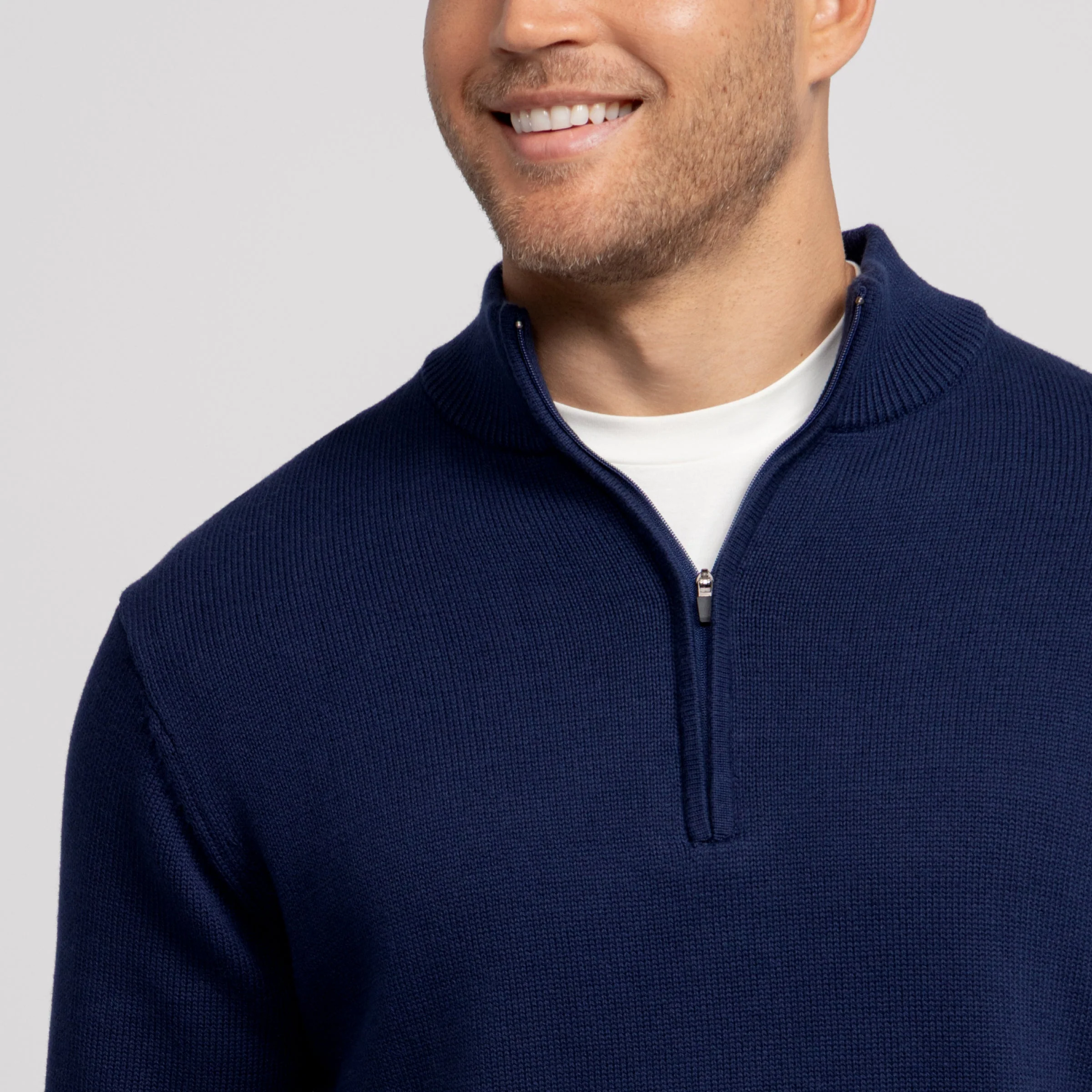 Quarter-Zip Sweater - Navy