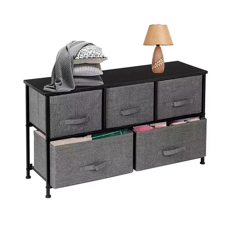 MDF 5-Drawer Dresser 2-Layer Storage Rack Household Organizer Furniture