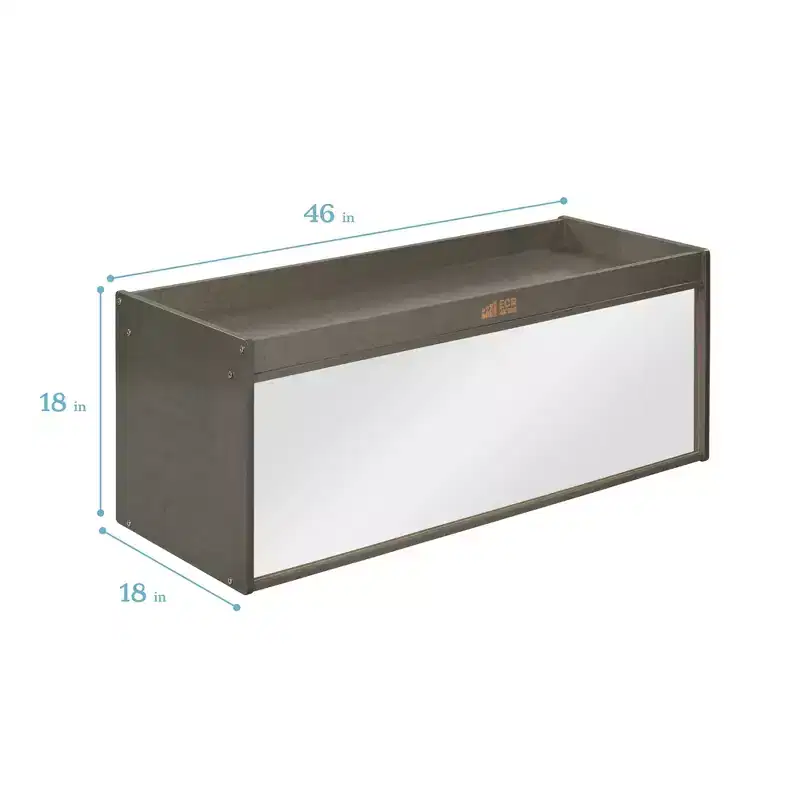 ECR4Kids Double-Sided Storage Cabinet with Activity Top and Mirror, Classroom Furniture