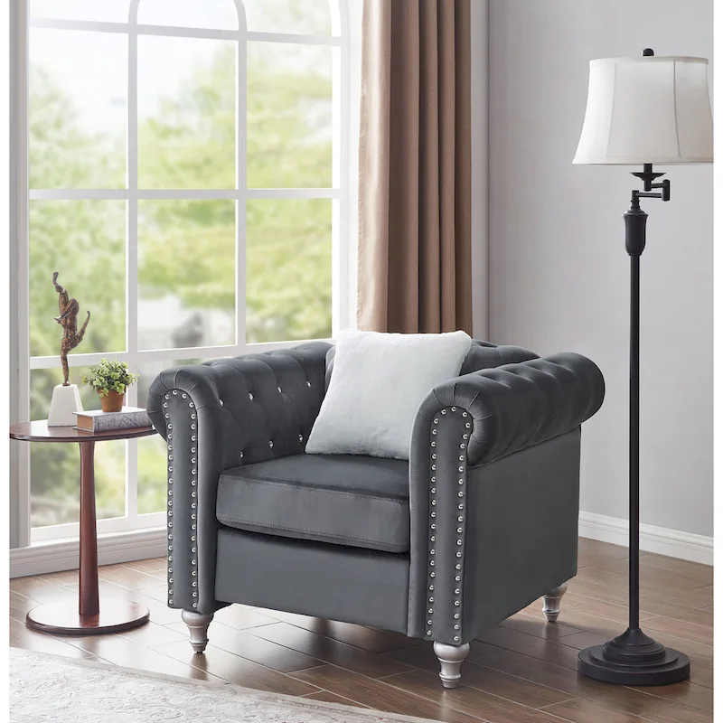 Velvet Crystal Accent Chair