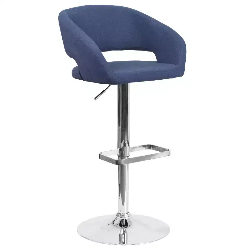 Modern Bar Stool, Rounded Mid-Back with Height Adjustable Swivel Seat