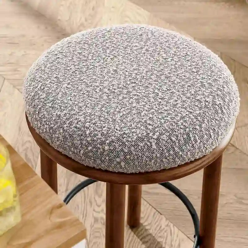Boucle Fabric Counter Stools - Set of 2