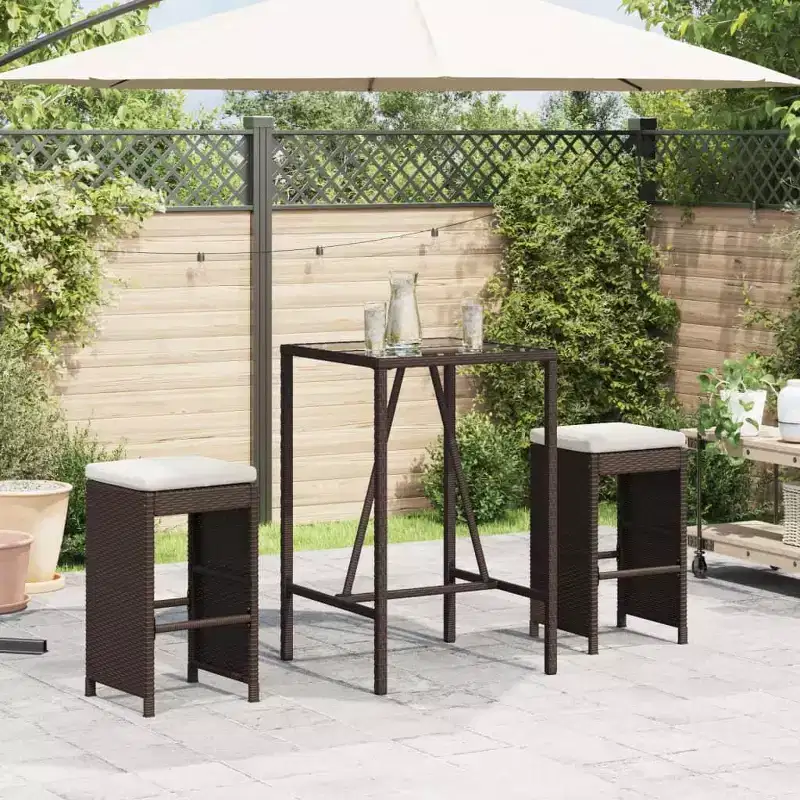 vidaXL Garden Bar Stool Set of 6 PE rattan Standard