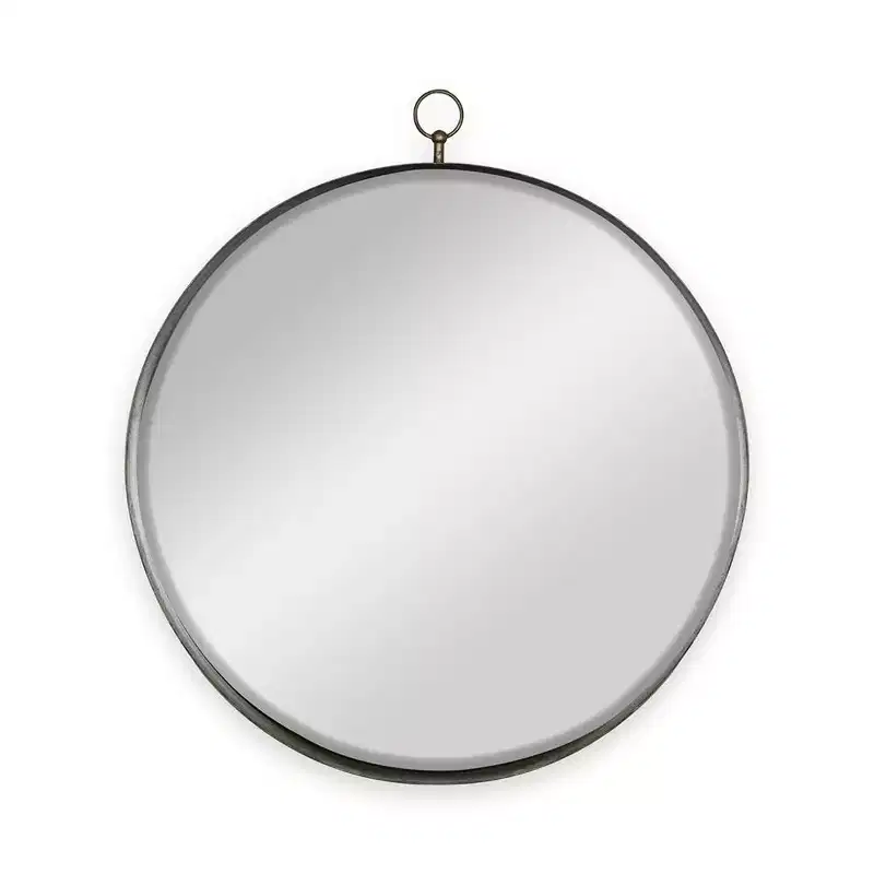 HomeRoots 28 Gold Round Iron Framed Accent Mirror