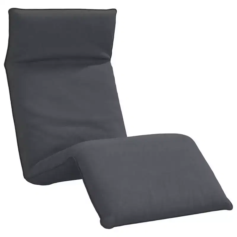 vidaXL Sun Lounger Gray Oxford fabric, metal, foam Large Collapsible