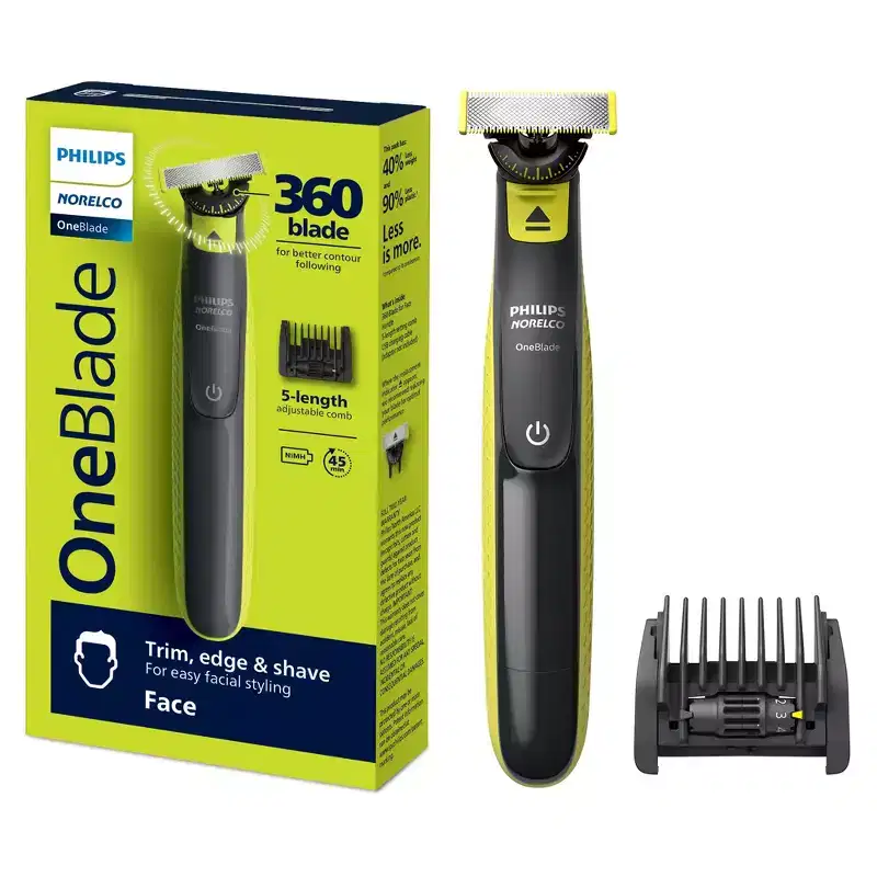 Philips Norelco OneBlade 360 Face Rechargeable Men's Electric Shaver and Trimmer - QP2724/70