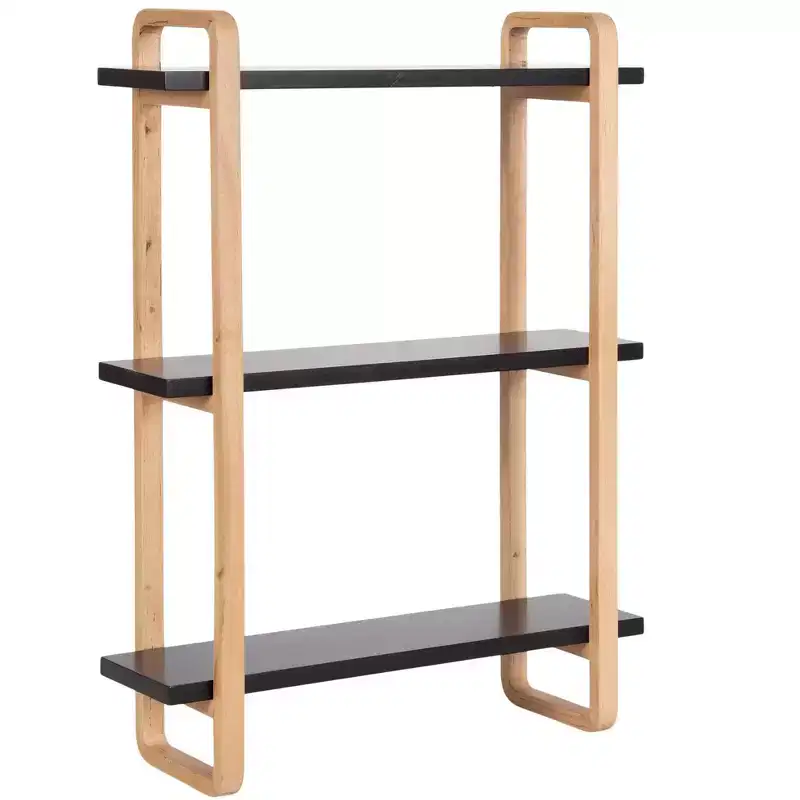 Kate and Laurel Summit Wood Shelf, Black, 18x6x25
