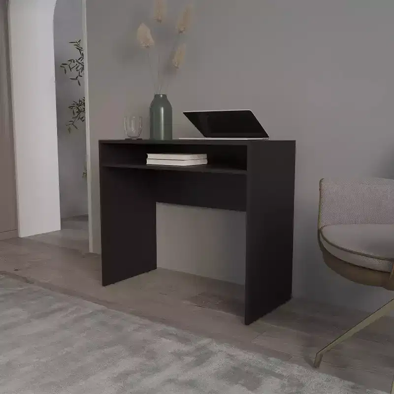 Okak 35.1IN Minimalism Standing Desk with Storage Shelves, Computer Desk, Home Office Desks for Living Room, Reading Room