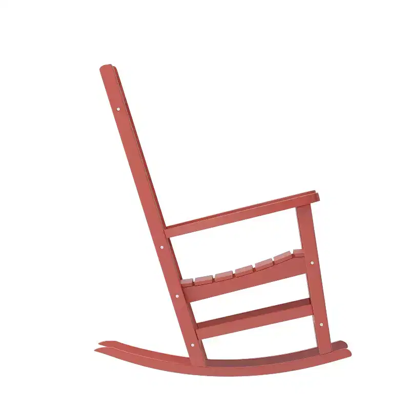 Emma and Oliver All-Weather Rocking Chair in Faux Wood - Patio and Backyard Furniture