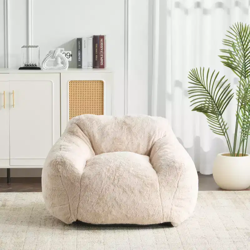 Christopher Knight Home Maegan Indoor Modern Cozy Faux Fur Bean Bag with Backrest