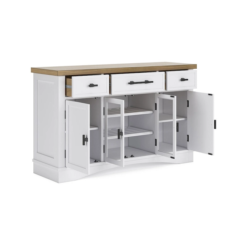 Signature Design by Ashley Ashbryn White/Natural Dining Server - 60 W x 19 D x 37 H