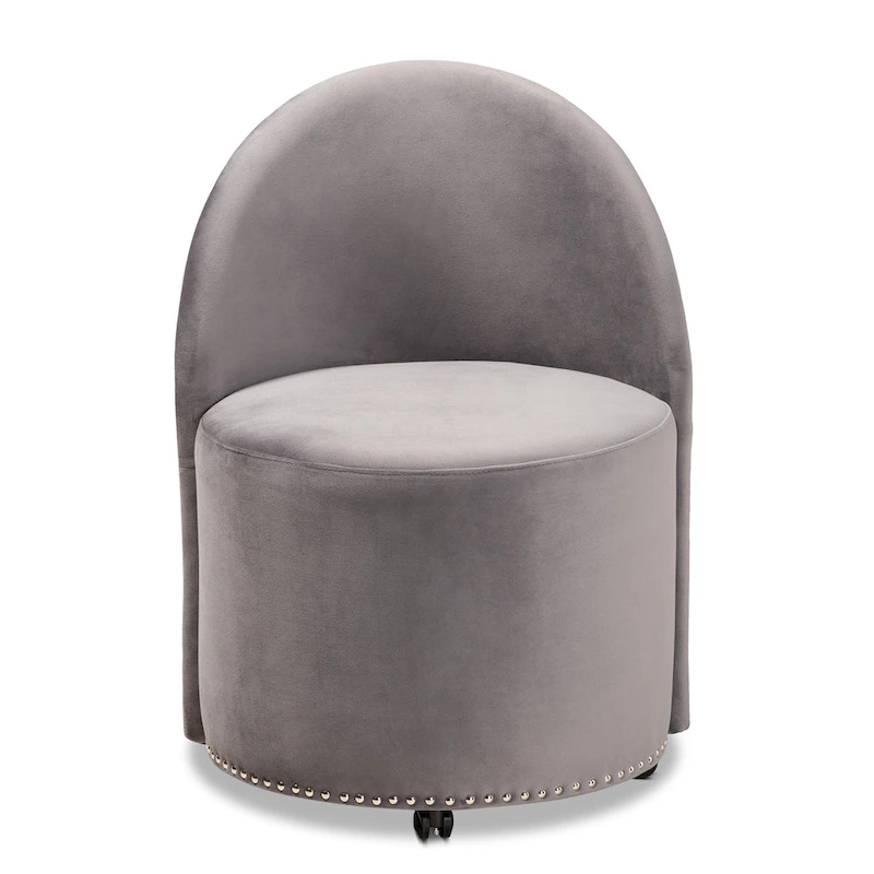 Bethel Glam and Luxe Velvet Rolling Accent Chair