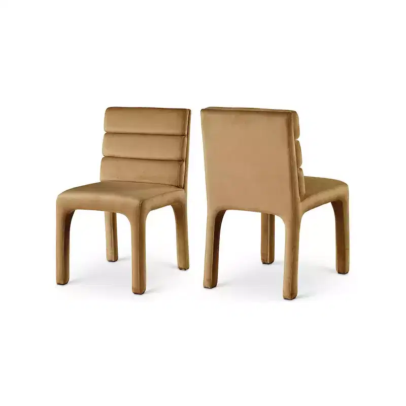 Meridian Furniture Kai Saddle Velvet Dining Chair, Set of 2