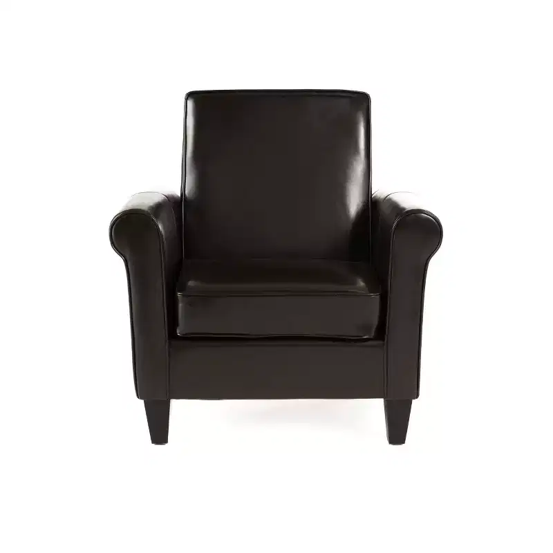 Contemporary Upholstered Club Chair with Rolled Arm