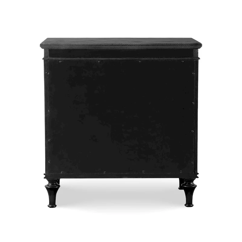 Black / Silver Glam 3-Drawer Nightstand, for 1