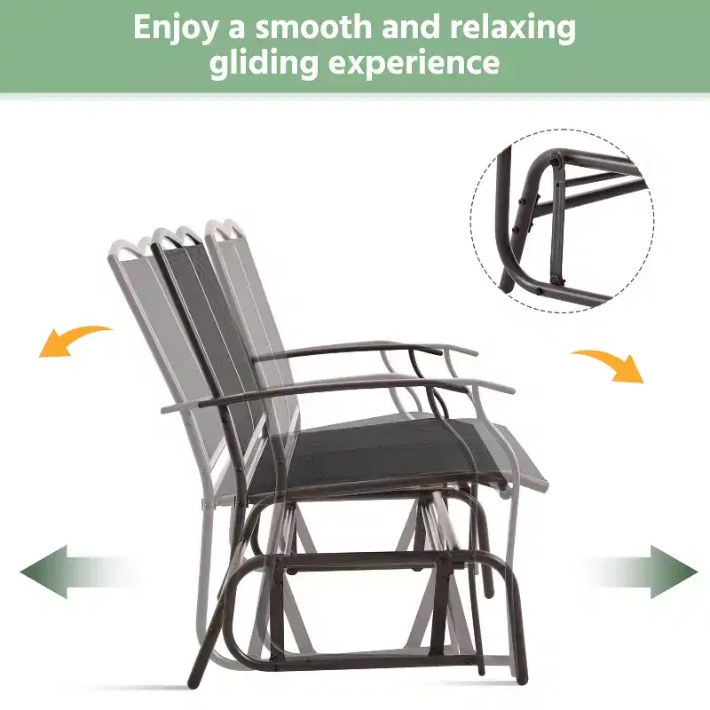 Yaheetech Patio Swing Glider Bench with Steel Frame