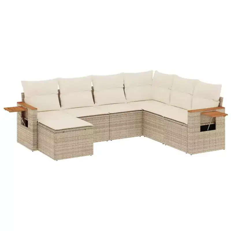 vidaXL 8 Piece Patio Sofa Set with Cushions Poly Rattan