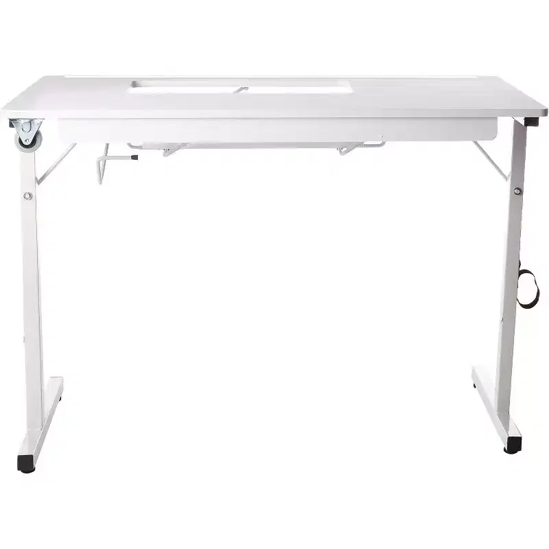 SewingRite SewStation 101 Portable Folding Sewing Table with Steel Legs, White - Perfect for Home, Office and Business
