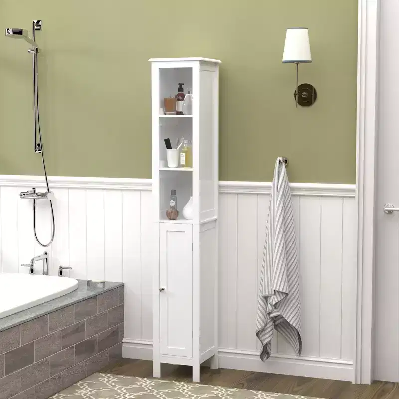 Bathroom Storage Cabinet with Adjustable Shelves and Reversible Doors