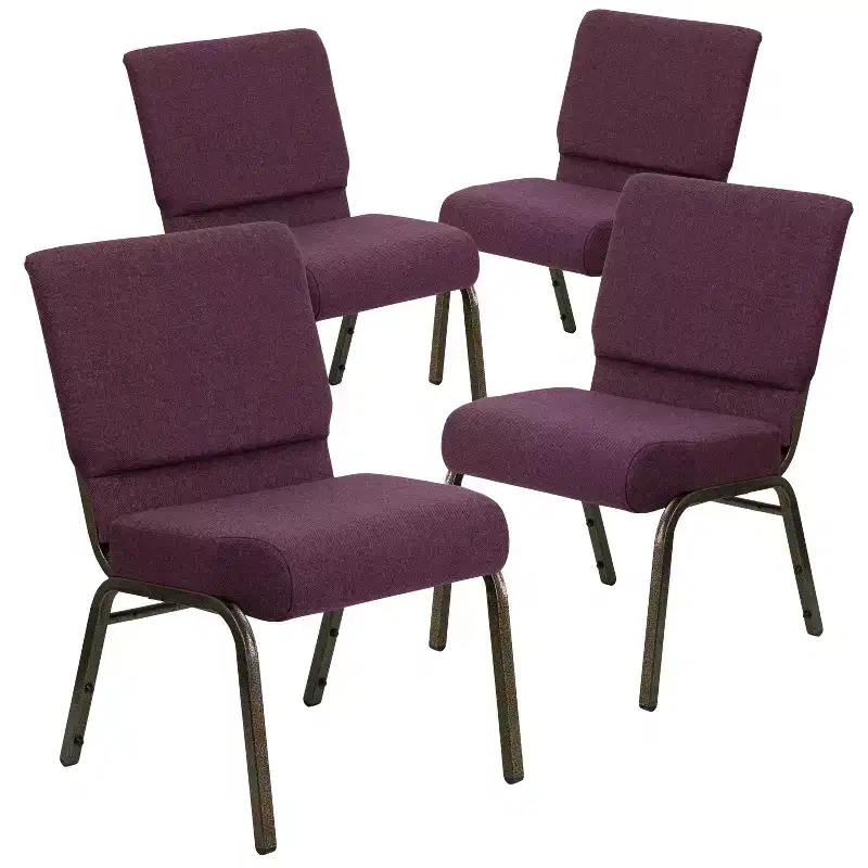 4 Pack 21''W Stacking Church Chair