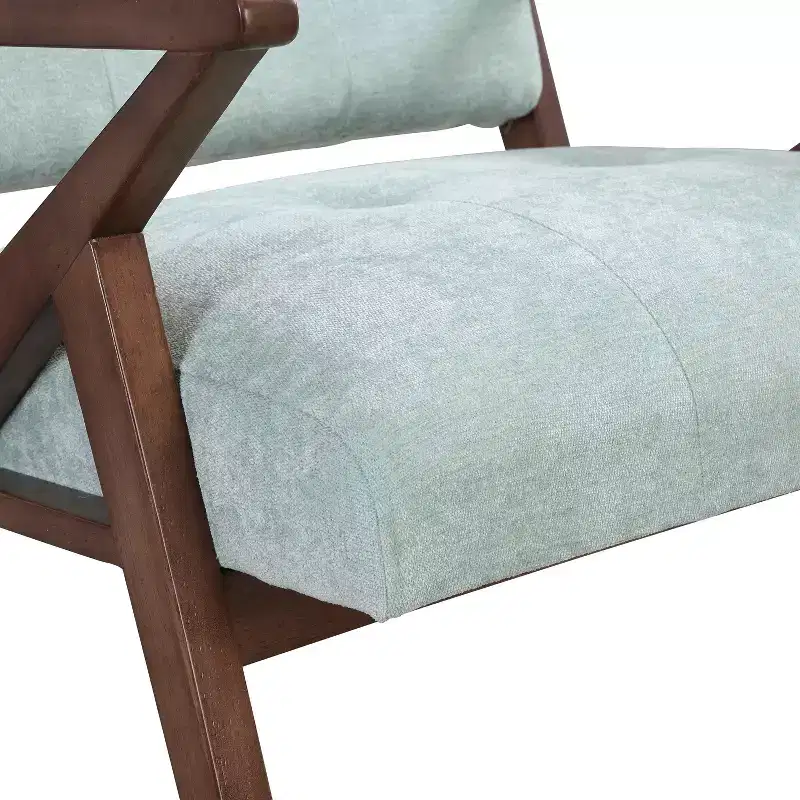 30 Mid-Century Modern Accent Chair, Plush Cushions Angled Arm Solid Wood Frame Ergonomic Design, Living Room Bedroom Office
