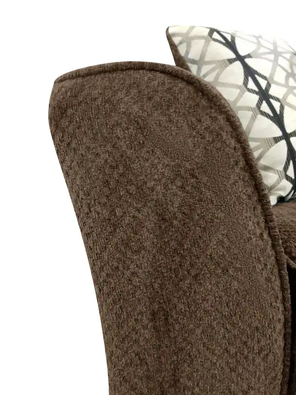 49 Chenille Fabric Chair with Flared Arms and Wood Legs - Charcoal Grey