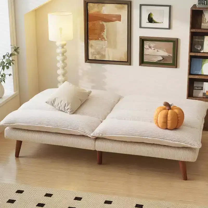 67 Corduroy Convertible Futon Sofa Bed, 3-in-1 Recliner Sofa for Small Spaces, Compact Sofa Bed for Apartment, Guest Room