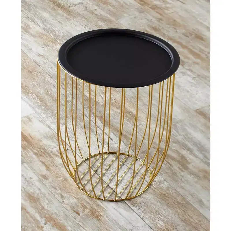 The Lakeside Collection Wire Storage Side Table with Removable Tabletop