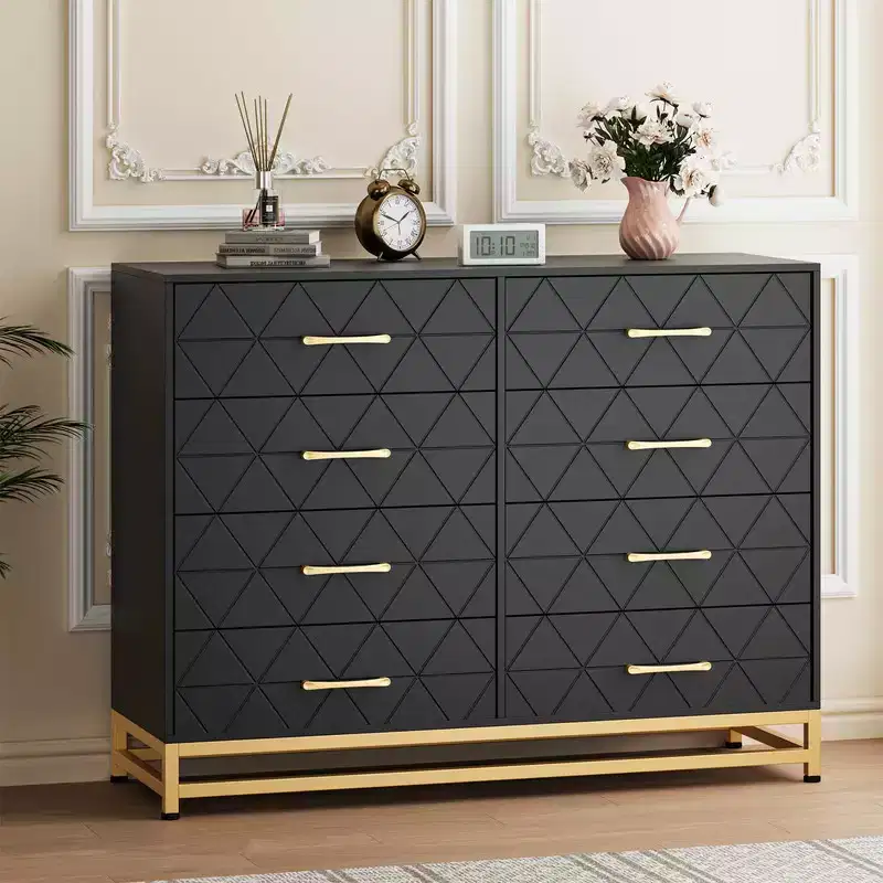 8-Drawer Dresser for Bedroom & Closet, 36.2 Tall Modern Storage Chest with Soft-Close Glides and Anti-Tip Kit, Space-Saving Organizer