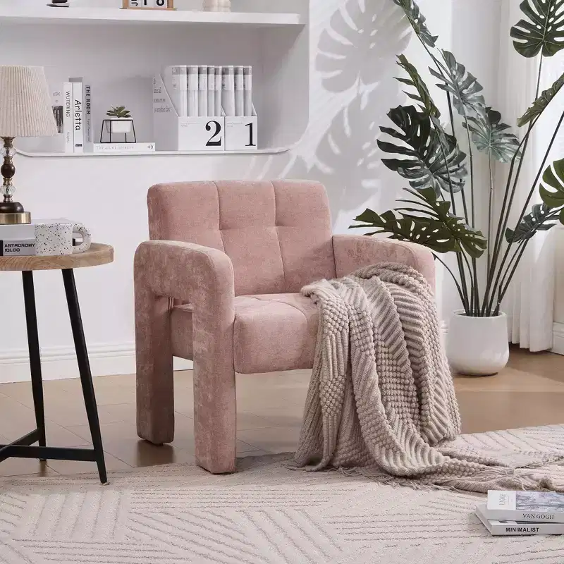 TUYOHW Modern Accent Armchair,Chenille Upholstered Single Sofa Chair with Padded Armrests,Lounge Chair Living Room,Bedroom,Office,500 lbs Capacity