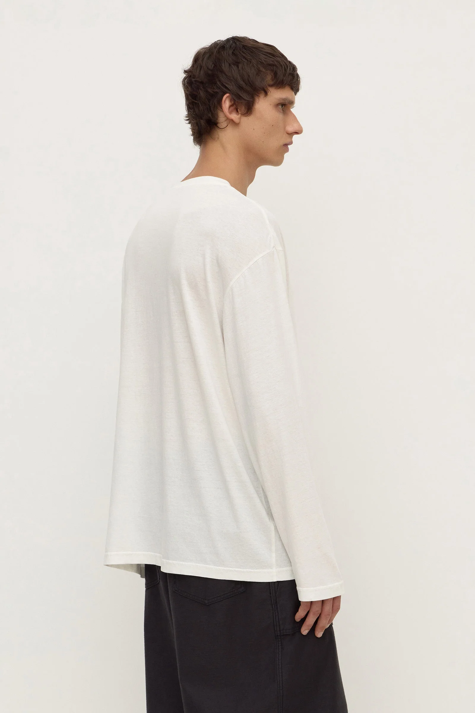 Antique White Cotton Hemp Long Sleeve Tee