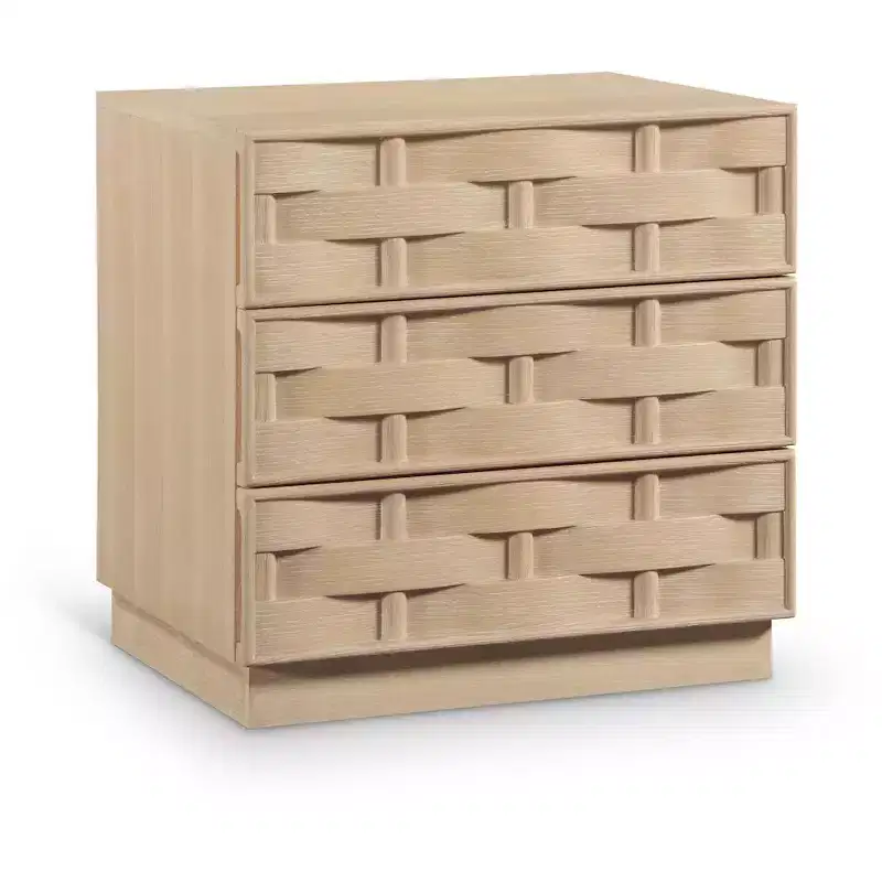 Meridian Furniture,Weave Natural Nightstand