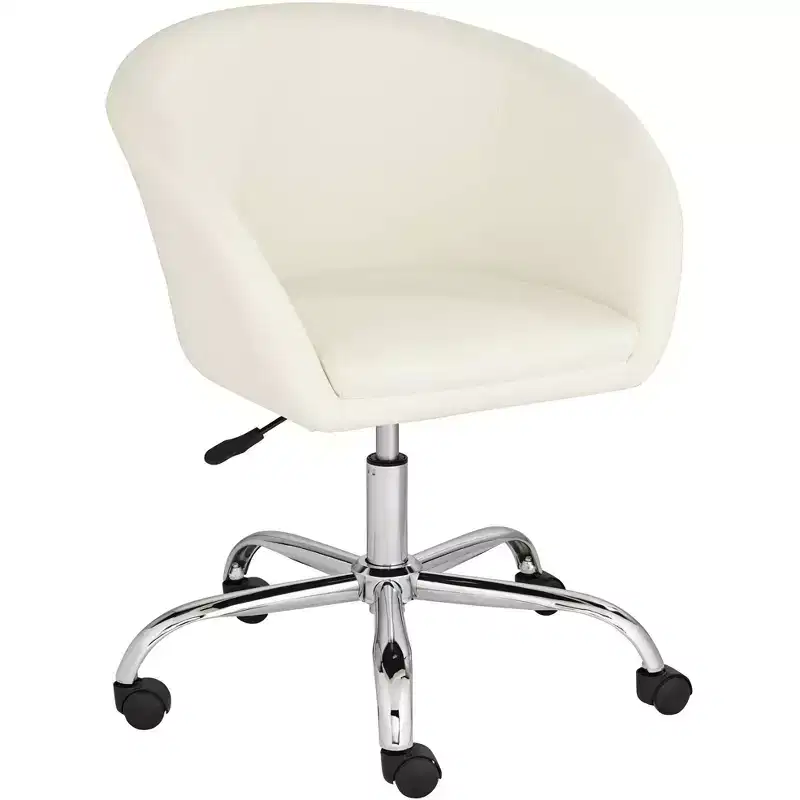 55 Downing Street Nash Crme Faux Leather Adjustable Office Chair