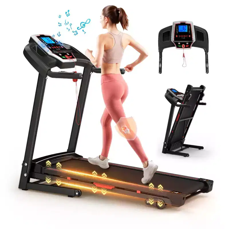 Okak 3.5HP Folding Treadmills with 12 Preset Programs, Foldable Treadmill with Incline and APP, Portable Treadmill for Apartment, Black