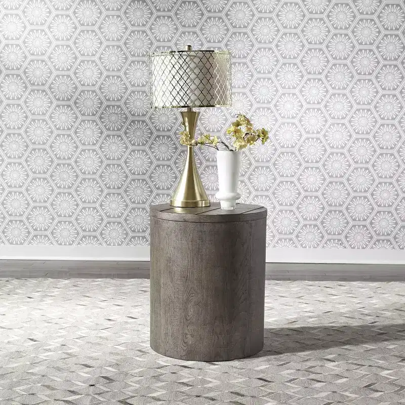 Liberty Furniture, Modern Farmhouse Drum End Table