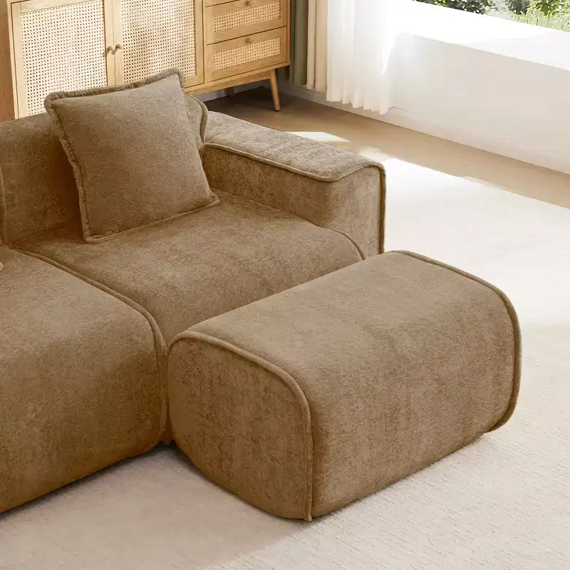 TUYOHW 30L Modern Modular Ottoman with High Resilience Foam,Luxury Velvet Footrest Ottoman for Living Room and Bedroom